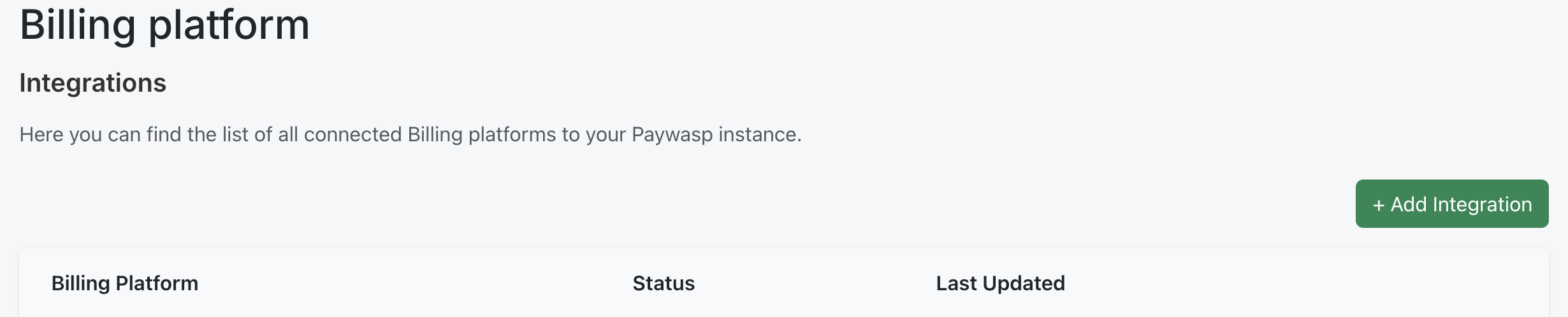 Add a Billing Platform